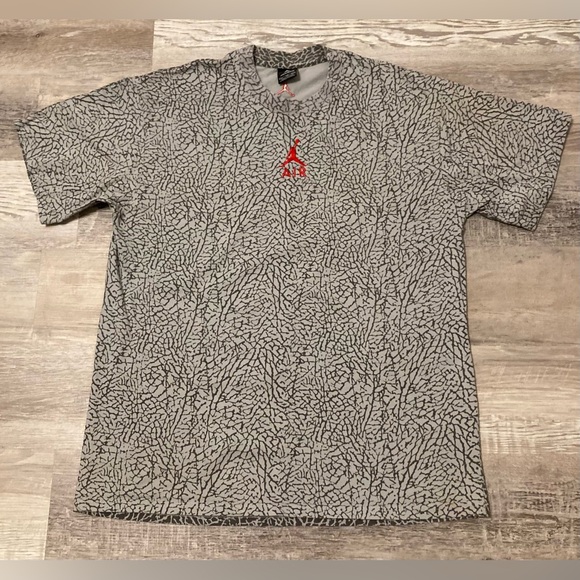 Vintage Nike Jordan Gray Elephant Print Short Sleeve T-Shirt Sz XL